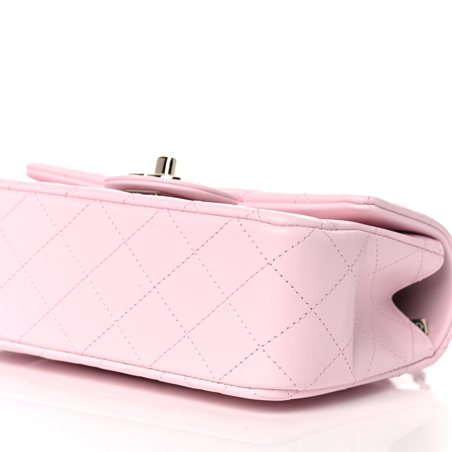 Chanel Lambskin Quilted Mini Top Handle Rectangular Flap Light Pink 8 of 9
