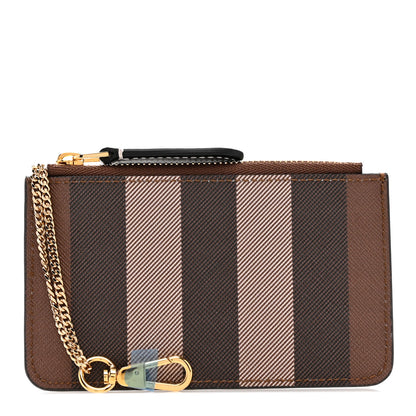 Burberry Kelbrook Exaggerated Check Canvas Card Case Birch Brown 1 of 7