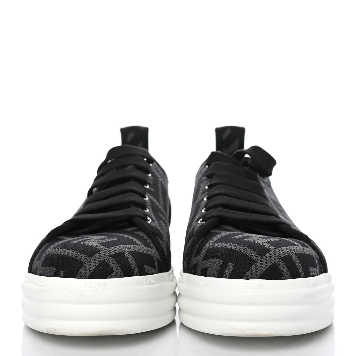 Fabric FF Micro-Perforated Rise Low Top Sneakers 37.5 Charcoal Black