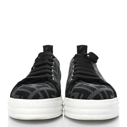 Fendi Fabric FF Micro-Perforated Rise Low Top Sneakers 37.5 Charcoal Black 2 of 4