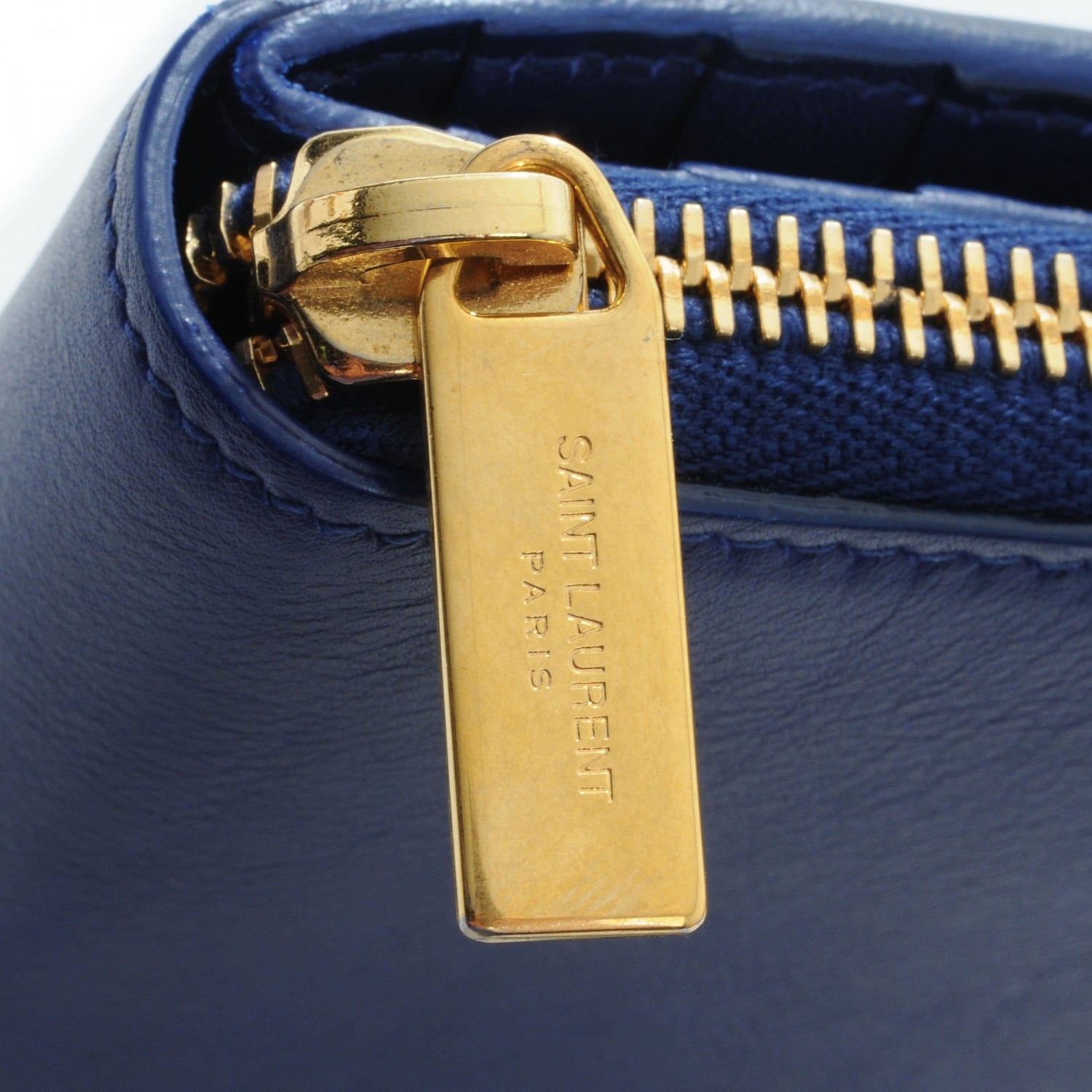 Saint Laurent Leather Y Line ChYc Compact Wallet Blue 8 of 9