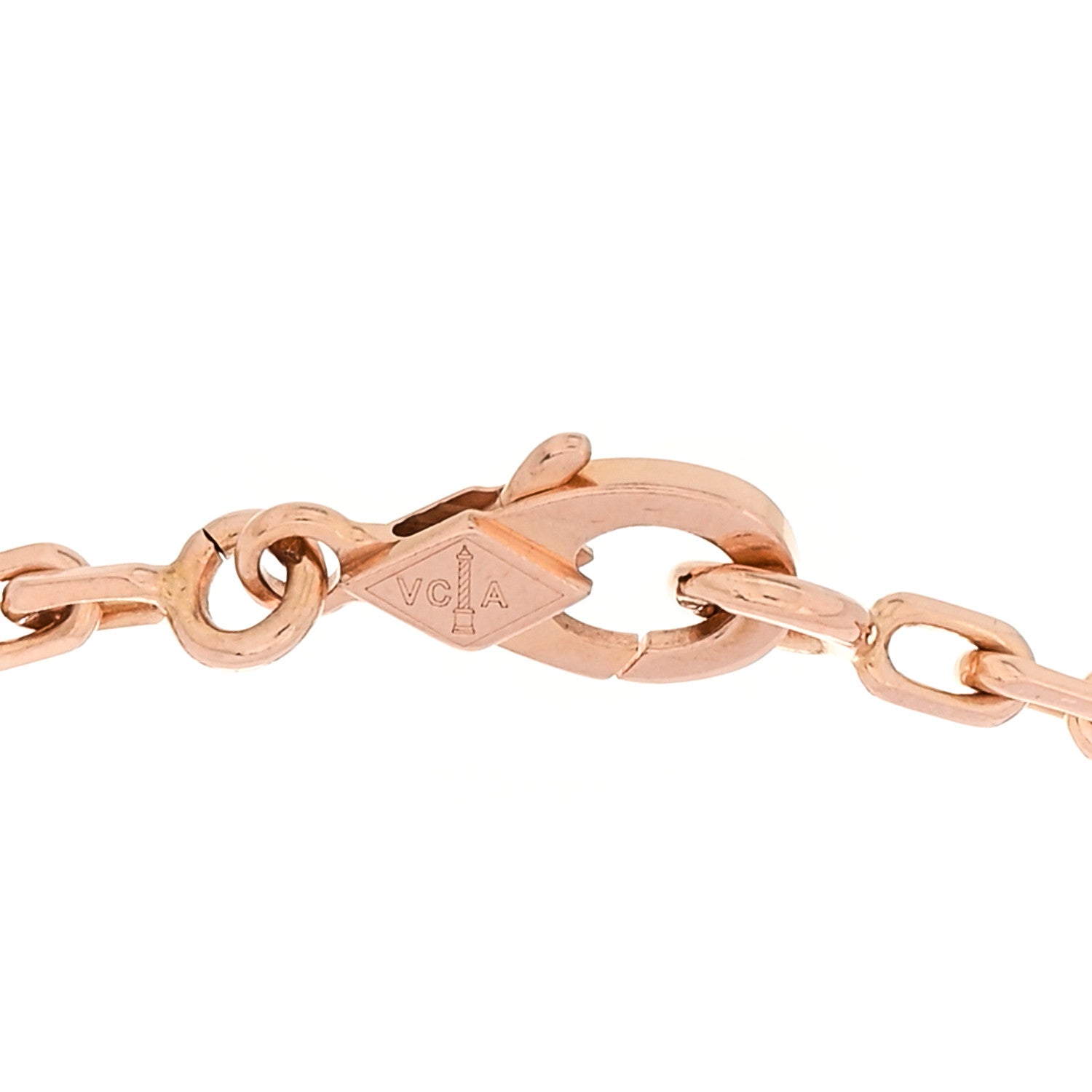 Van Cleef & Arpels 18K Rose Gold Carnelian Mother of Pearl Onyx 5 Motifs Lucky Spring Bracelet 3 of 5