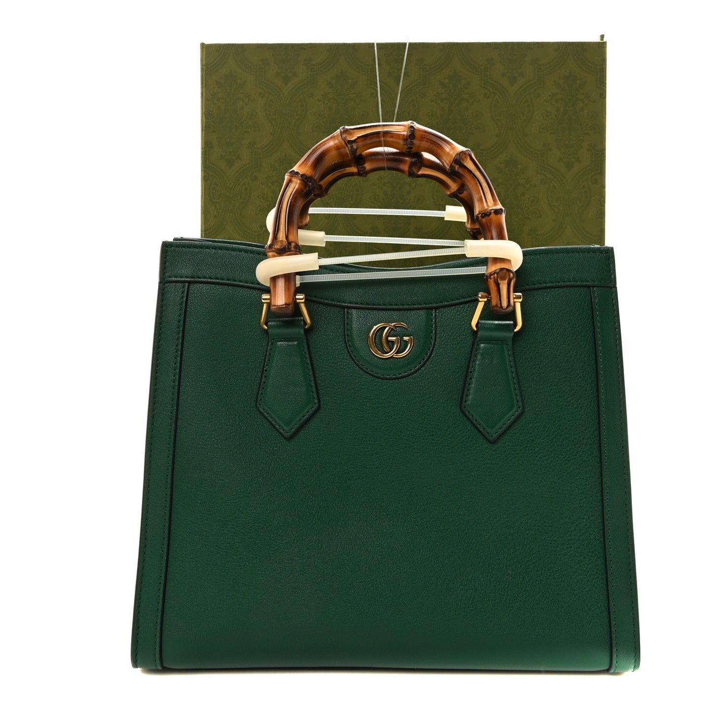 Wonka Grain Calfskin Small Diana Tote Bag Green Yellow Fluo