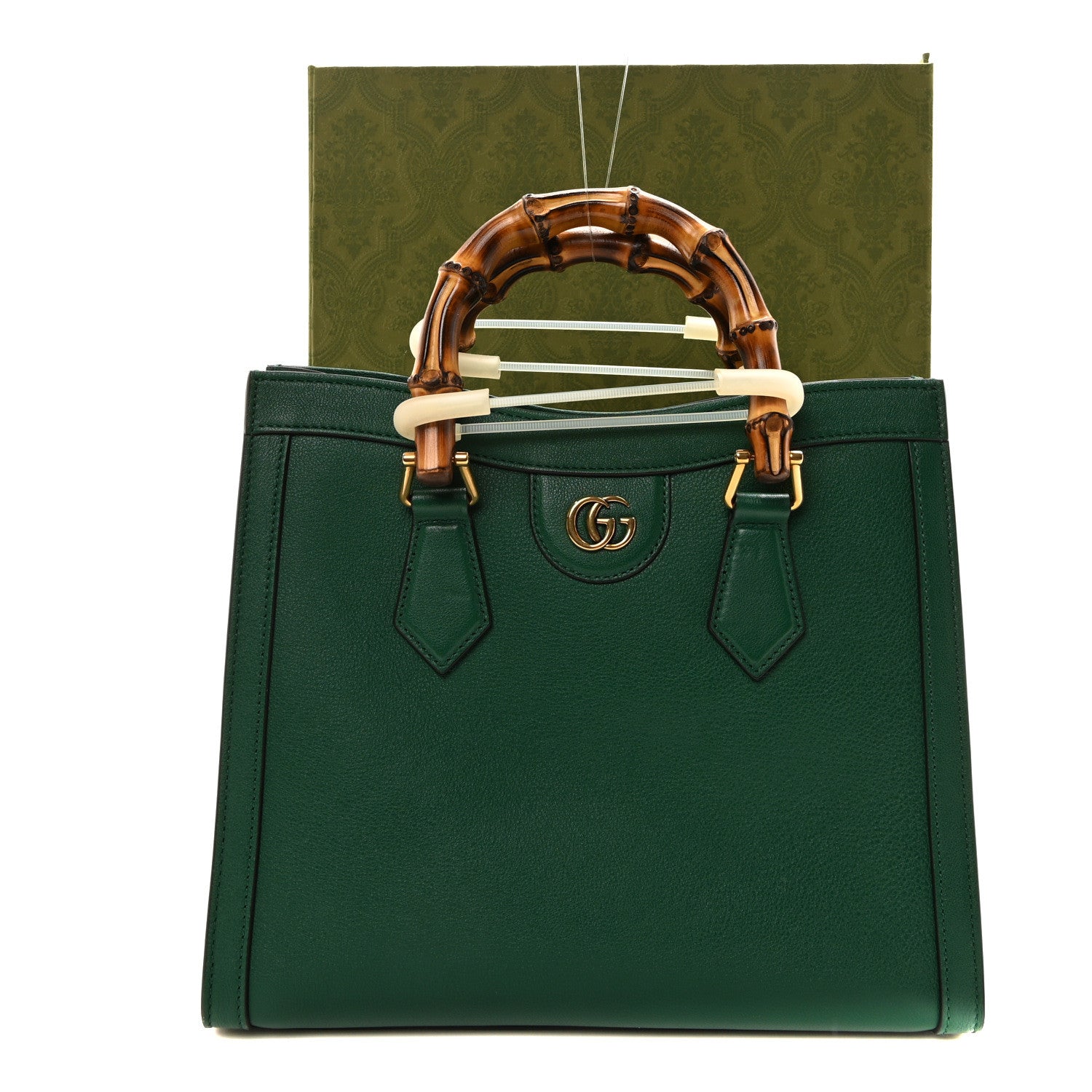 Gucci Wonka Grain Calfskin Small Diana Tote Bag Green Yellow Fluo 11 of 11