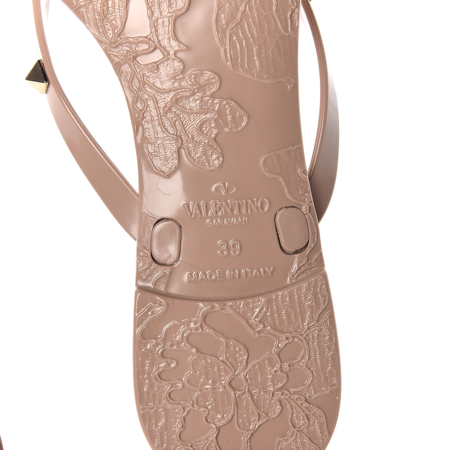 PVC Jelly Rockstud Bow Thong Sandals 39 Poudre