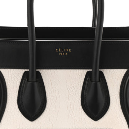Celine Shrunken Lambskin Micro Bi-Color Luggage Black White 8 of 13