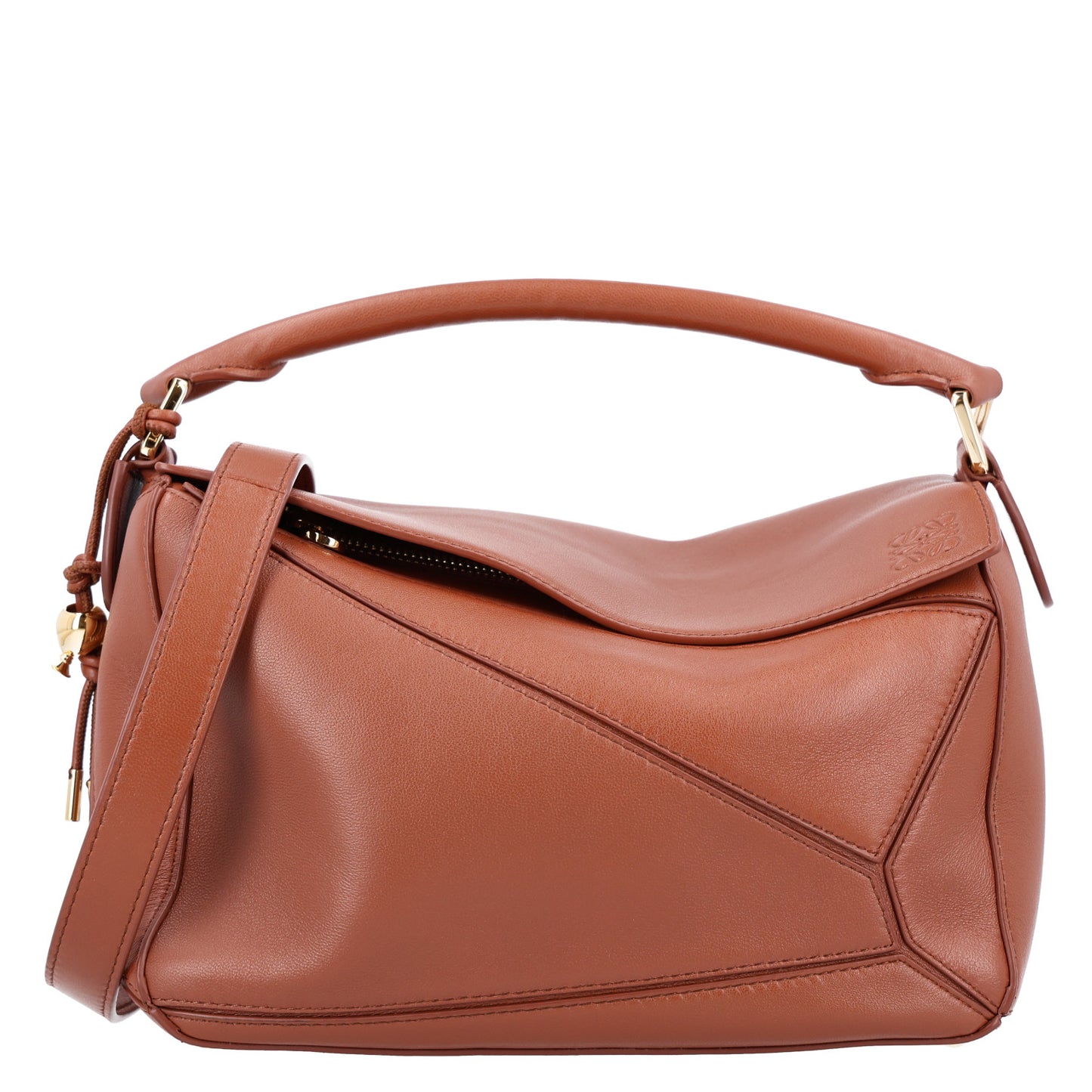Nappa Lambskin Small Featherlight Puzzle Bag Pecan