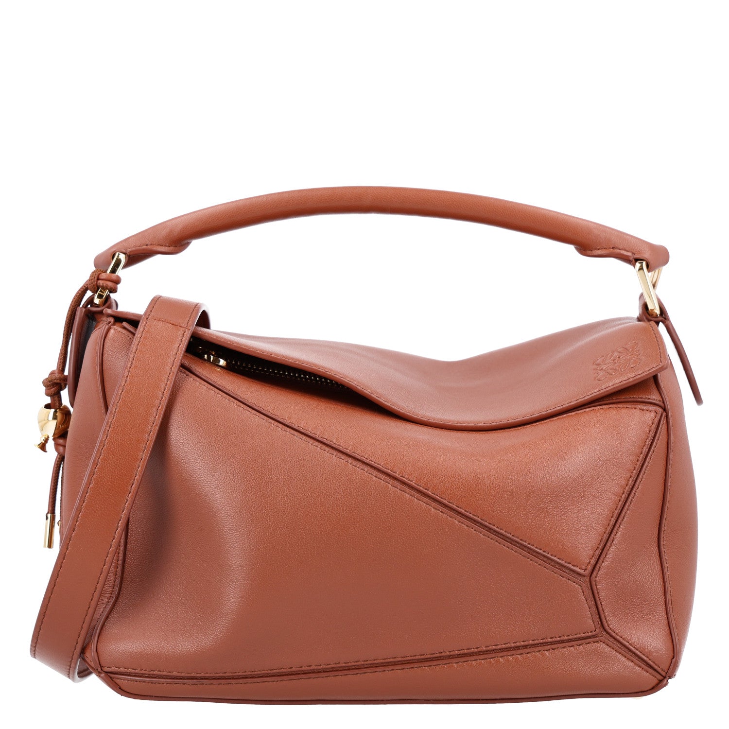 Loewe Nappa Lambskin Small Featherlight Puzzle Bag Pecan 1 of 10