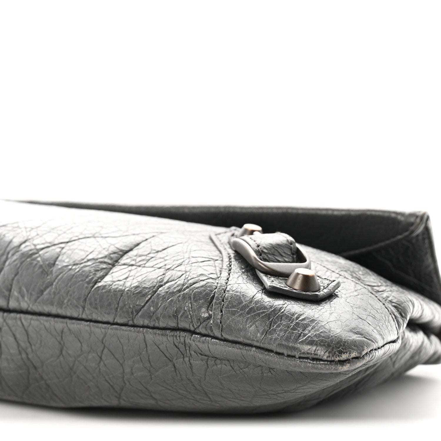 Balenciaga Agneau Classic Hardware Envelope Strap Clutch Gris Fossile 11 of 11