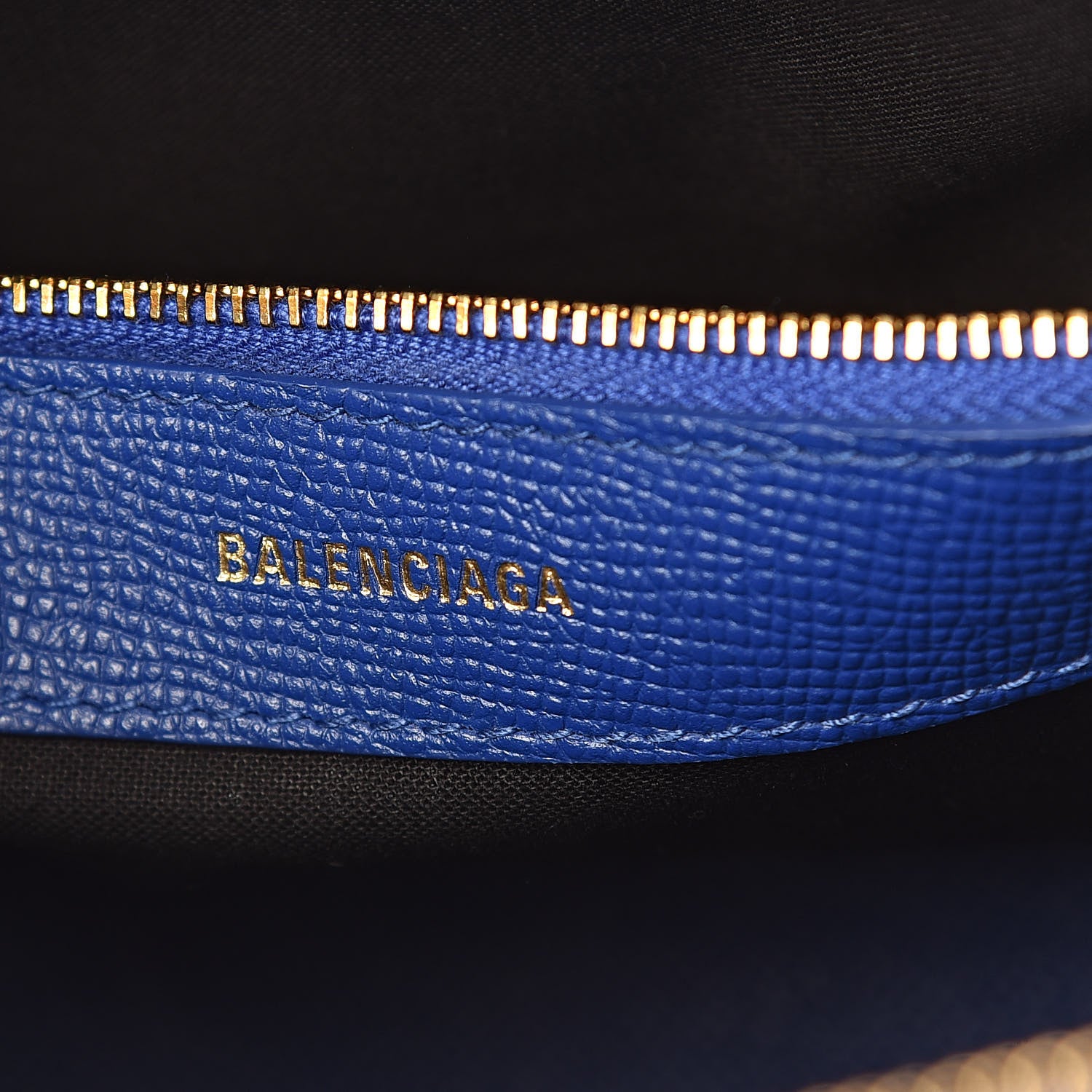 Balenciaga Signature Grained Calfskin Logo S Ville Top Handle Bag Bleu Roi White 6 of 9