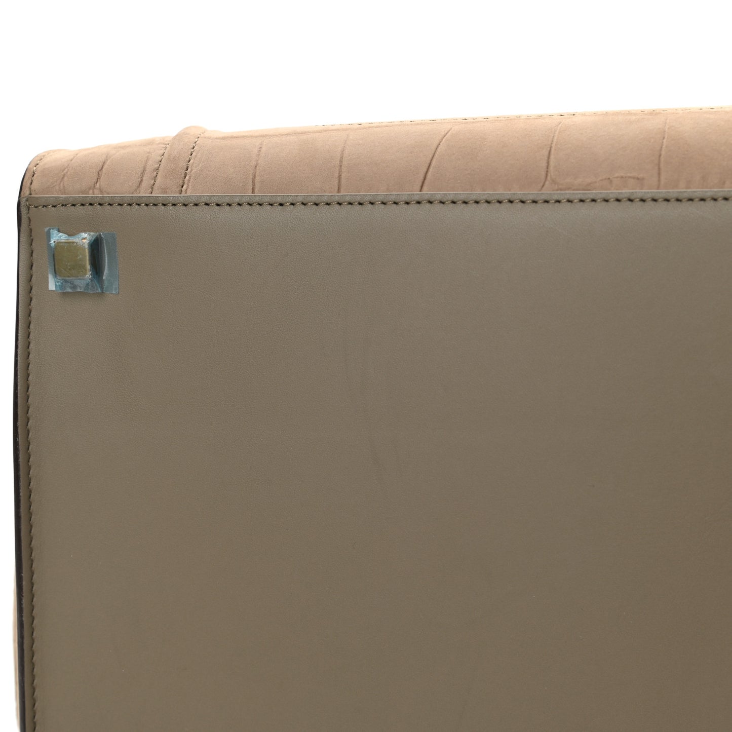 Crocodile Embossed Nubuck Medium Phantom Luggage Beige