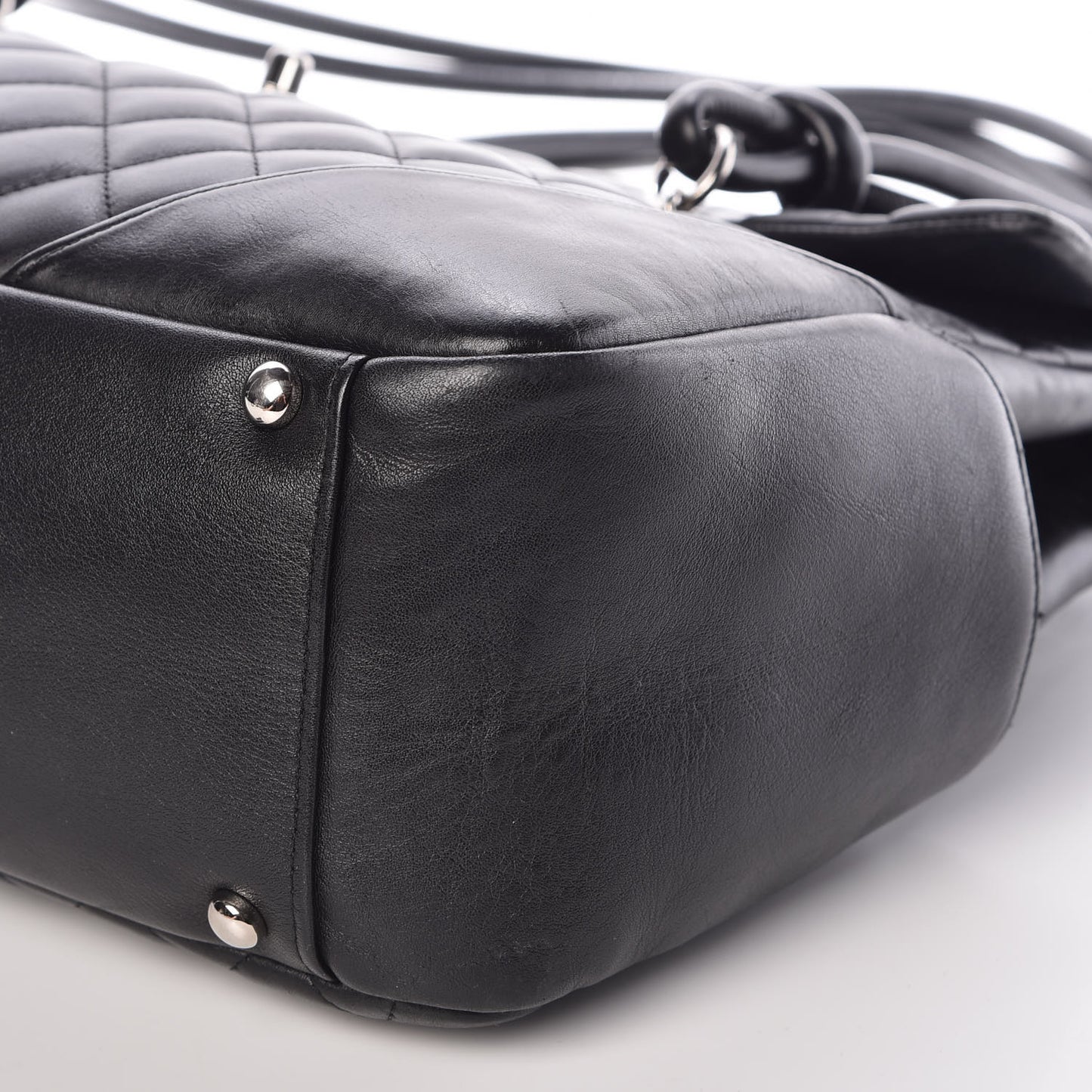 Calfskin Quilted Large Cambon Flap Black