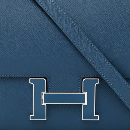 Hermes Epsom Enamel Constance 24 Deep Blue 8 of 12