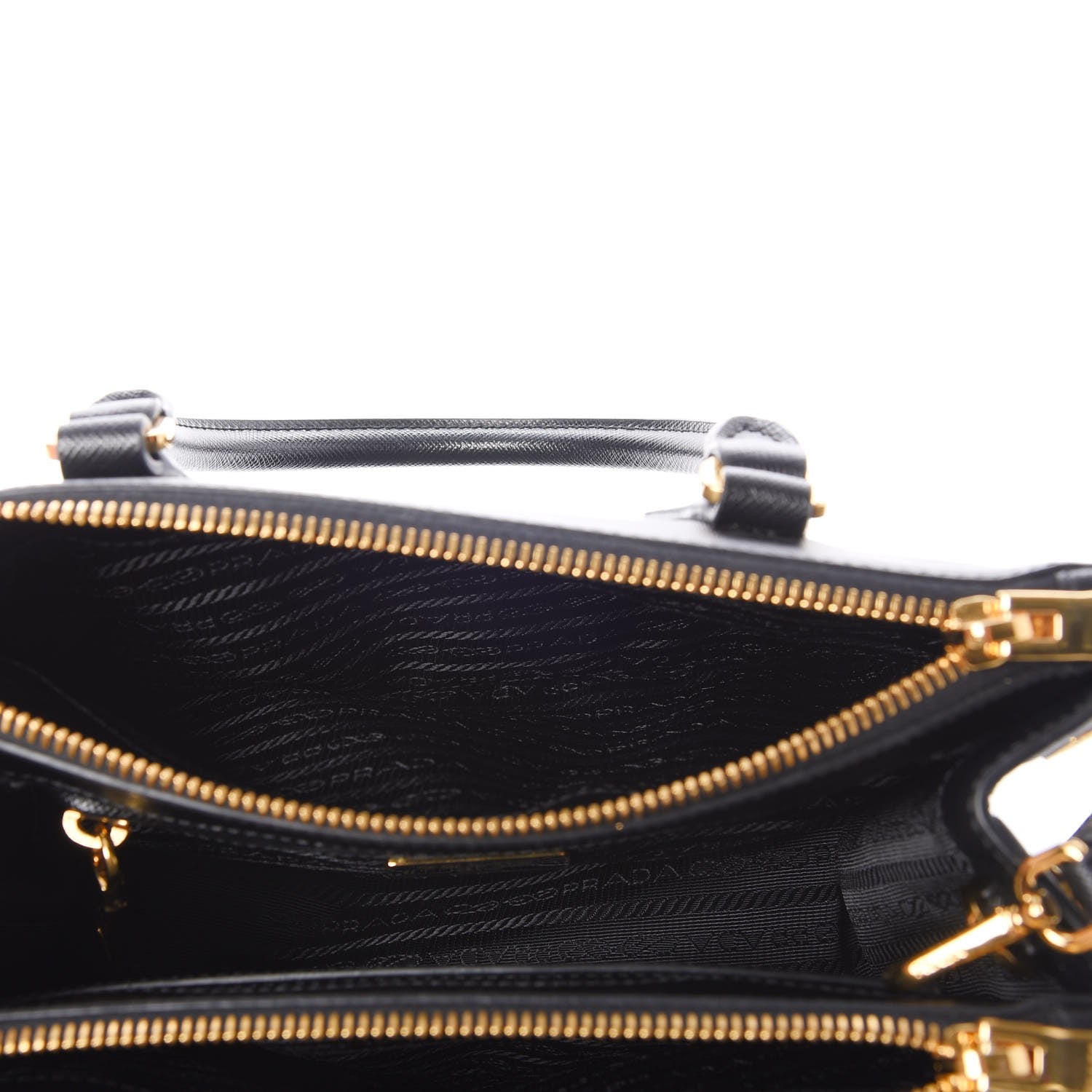 Prada Saffiano Lux Small Double Zip Tote Nero Black 10 of 11