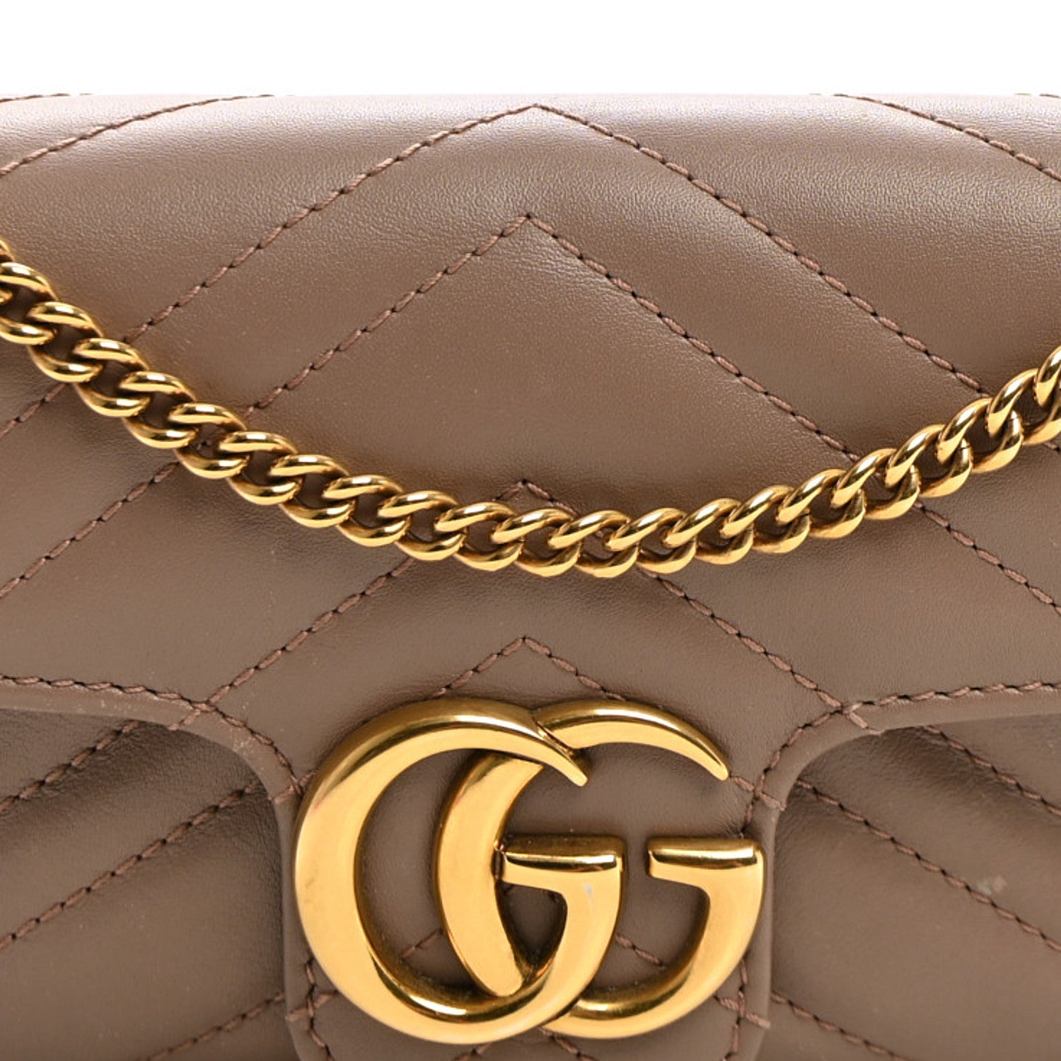Gucci Calfskin Matelasse Super Mini GG Marmont Shoulder Bag Porcelain Rose 8 of 12