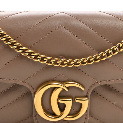 Gucci Calfskin Matelasse Super Mini GG Marmont Shoulder Bag Porcelain Rose 8 of 12