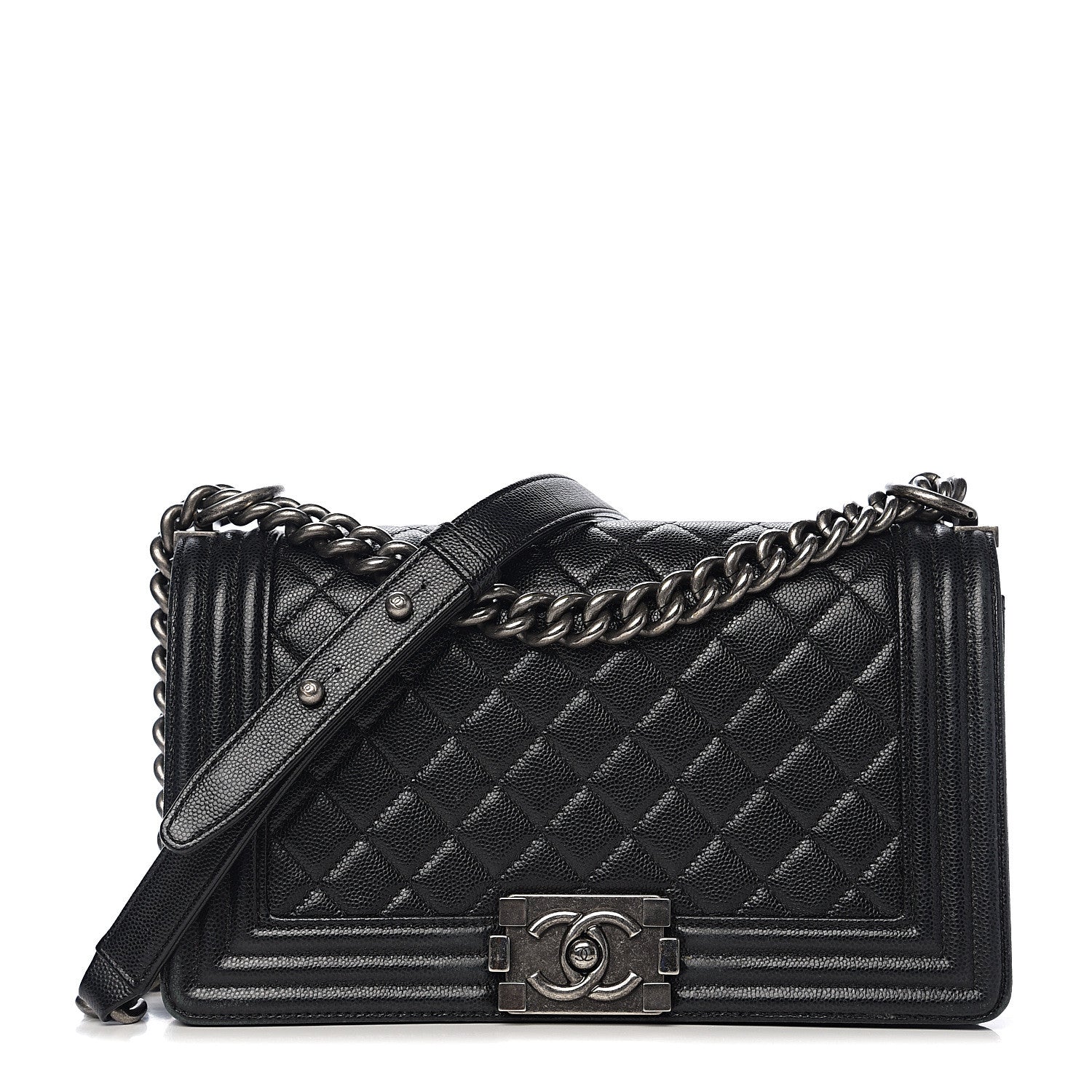 Chanel Caviar Quilted Medium Boy Flap Black 1 of 12