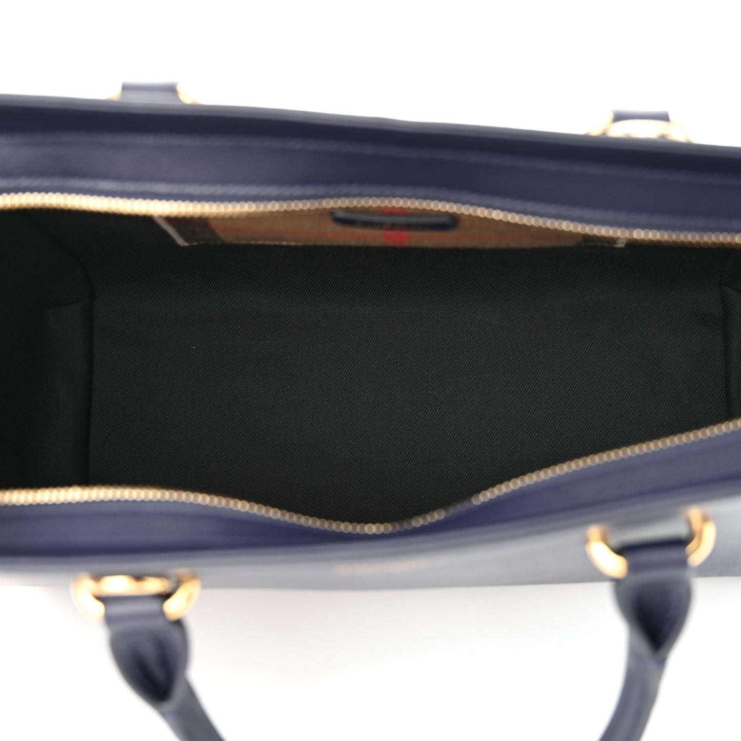 Calfskin Mega Check Banwell Tote Dark Canvas Blue