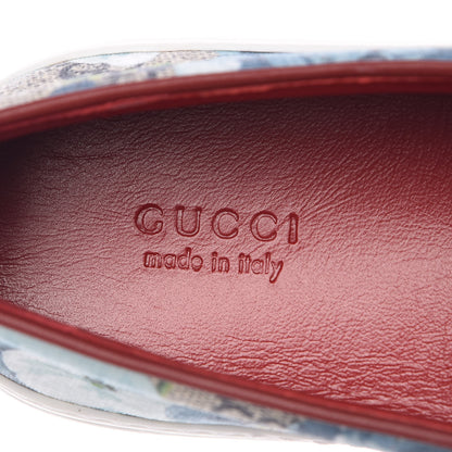 Gucci GG Supreme Monogram Blooms Womens Slip On Sneakers 39 Beige Blue Navy Red 7 of 10