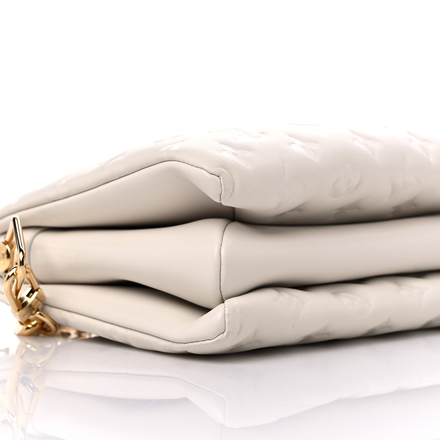 Louis Vuitton Lambskin Embossed Monogram Coussin PM Beige Cream 8 of 9