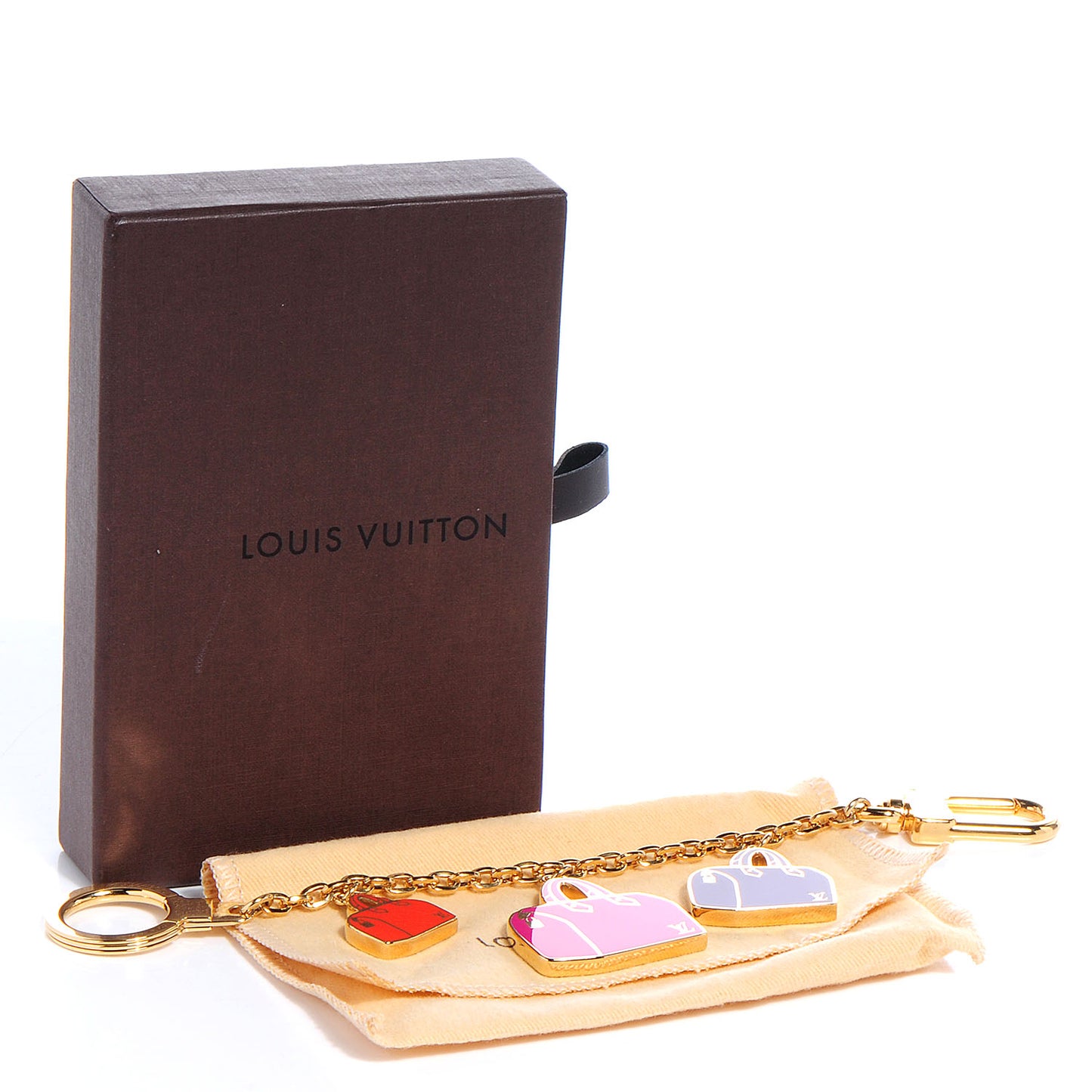 Enamel Iconic Speedy Bag Charm Chain Gold