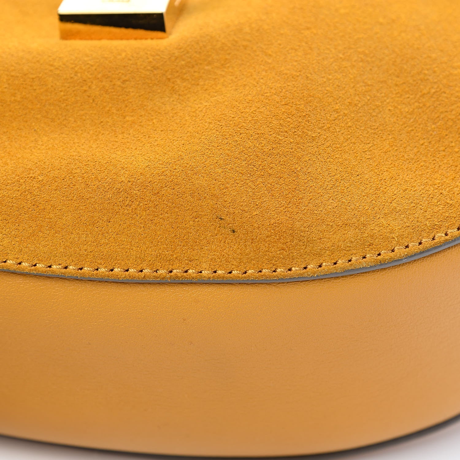 Chloe Suede Smooth Calfskin Drew Shoulder Bag Dark Ochre 12 of 13