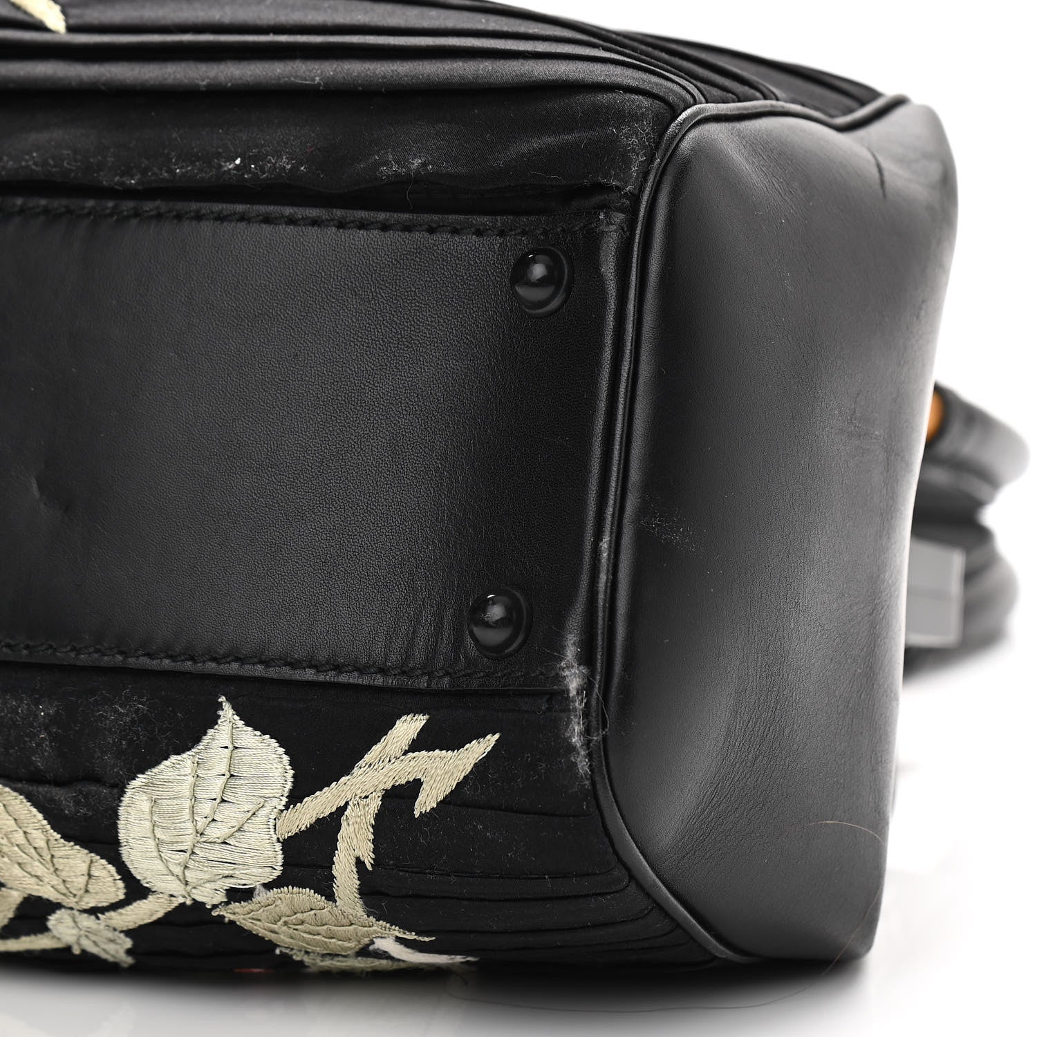 Gucci Silk Embroidered Tom Ford Japanese Flower Bag Black 1074904