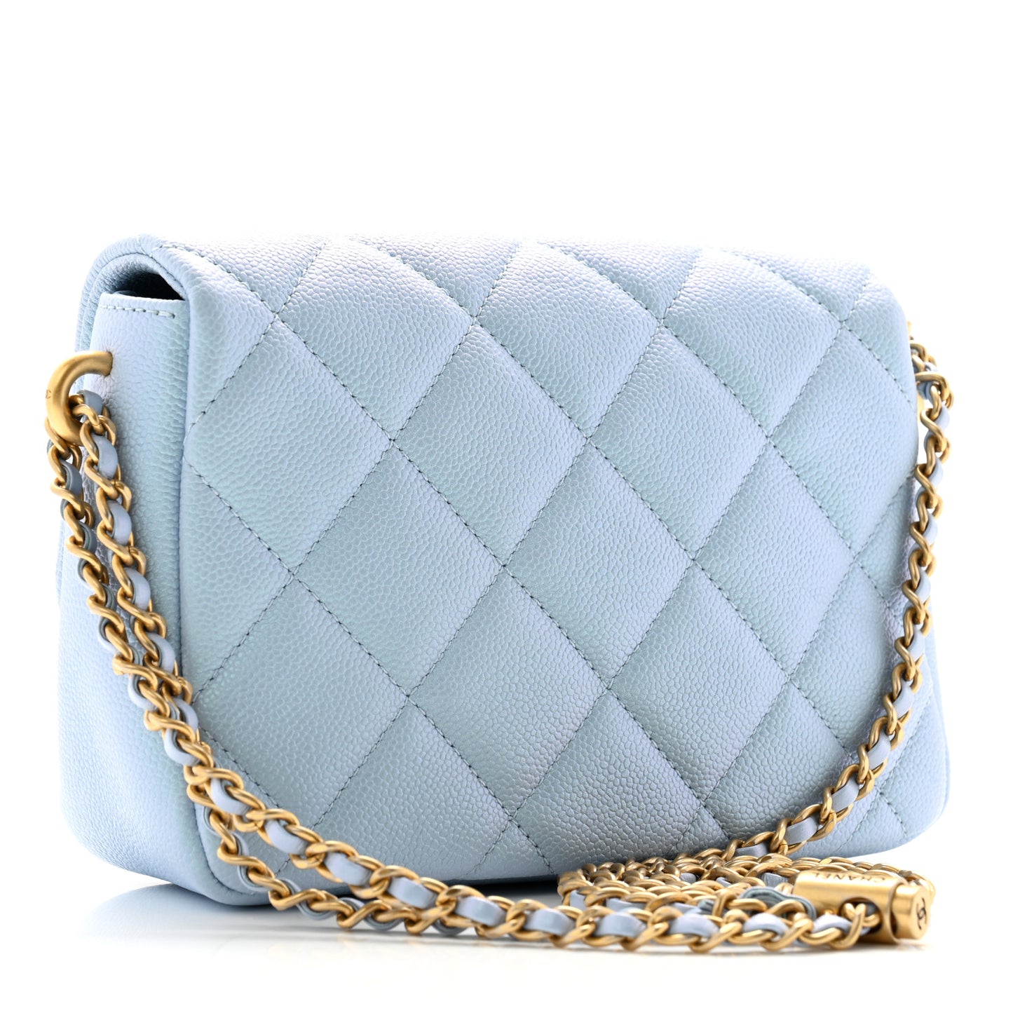 Caviar Quilted Mini My Perfect Flap Light Blue