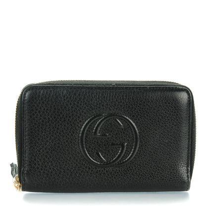 Gucci Pebbled Calfskin Medium Soho Zip Around Wallet Black 1 of 7