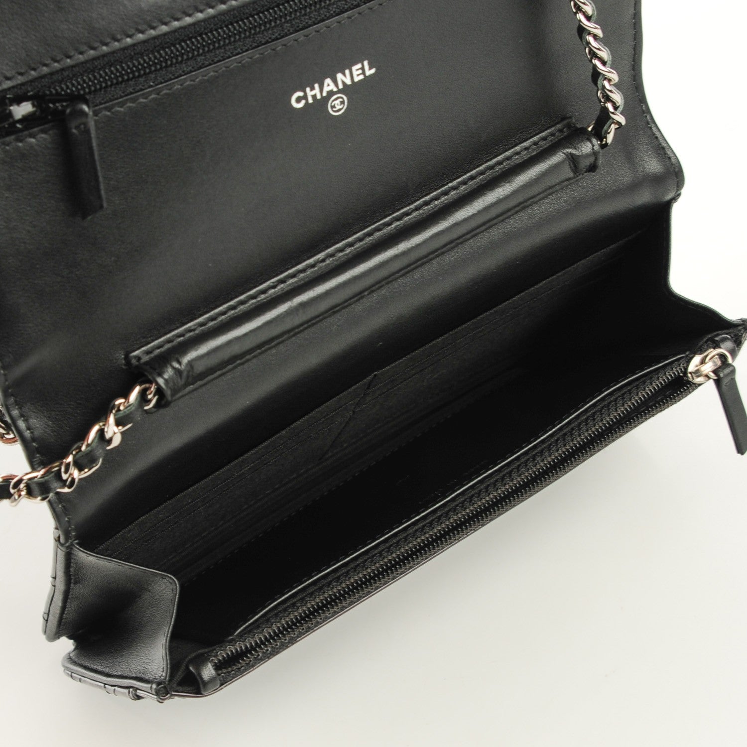 Chanel Patent Quilted Brilliant Wallet On Chain WOC Black 5 of 8