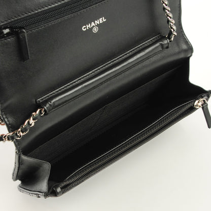 Chanel Patent Quilted Brilliant Wallet On Chain WOC Black 5 of 8