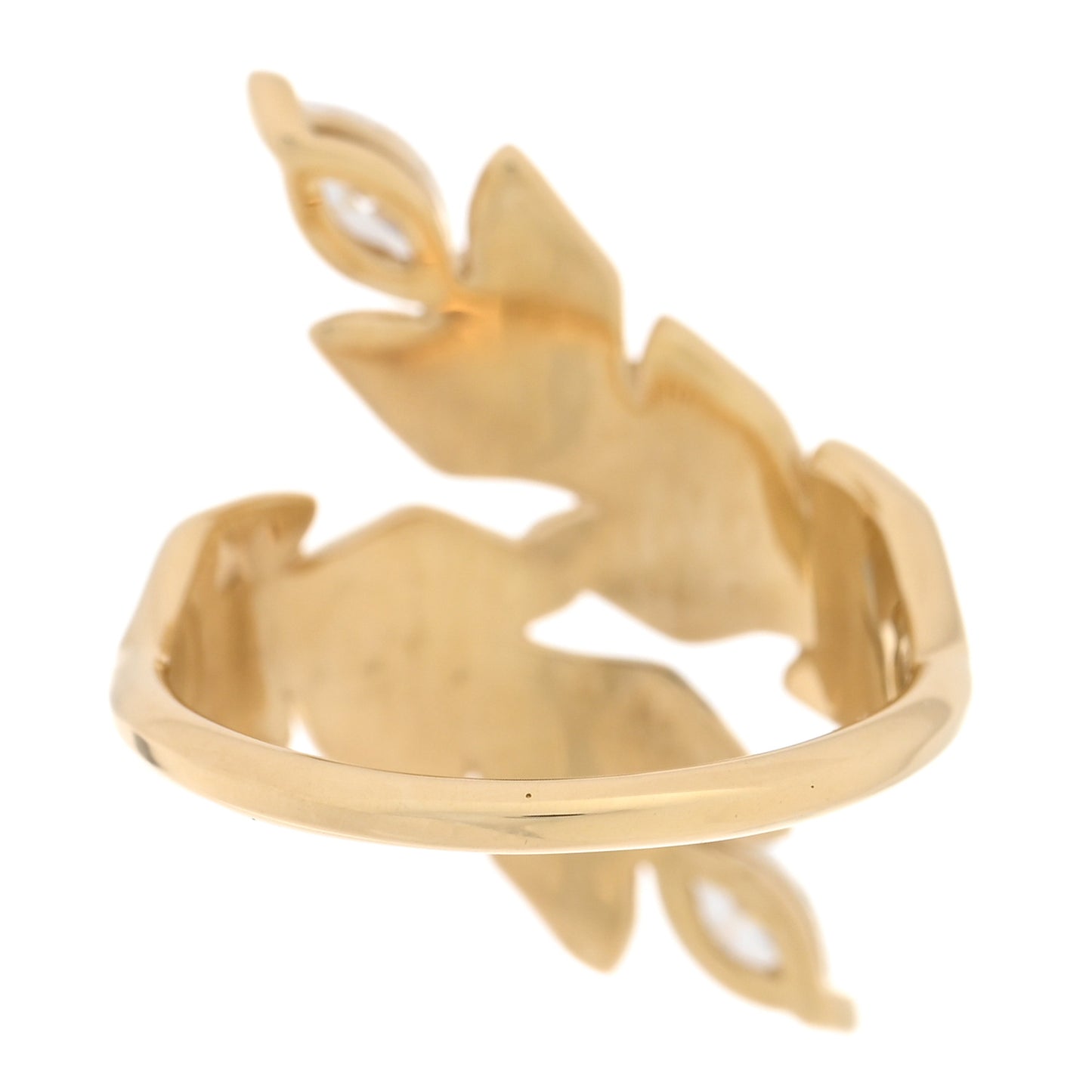 18K Yellow Gold Diamond Victoria Vine Bypass Ring 47 4