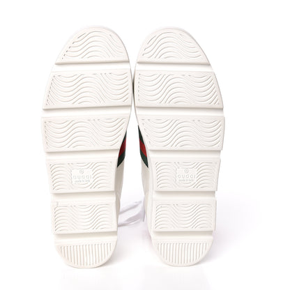 Gucci Calfskin Web Bee Embroidered Womens Ace Platform Sneakers 39 White 8 of 10