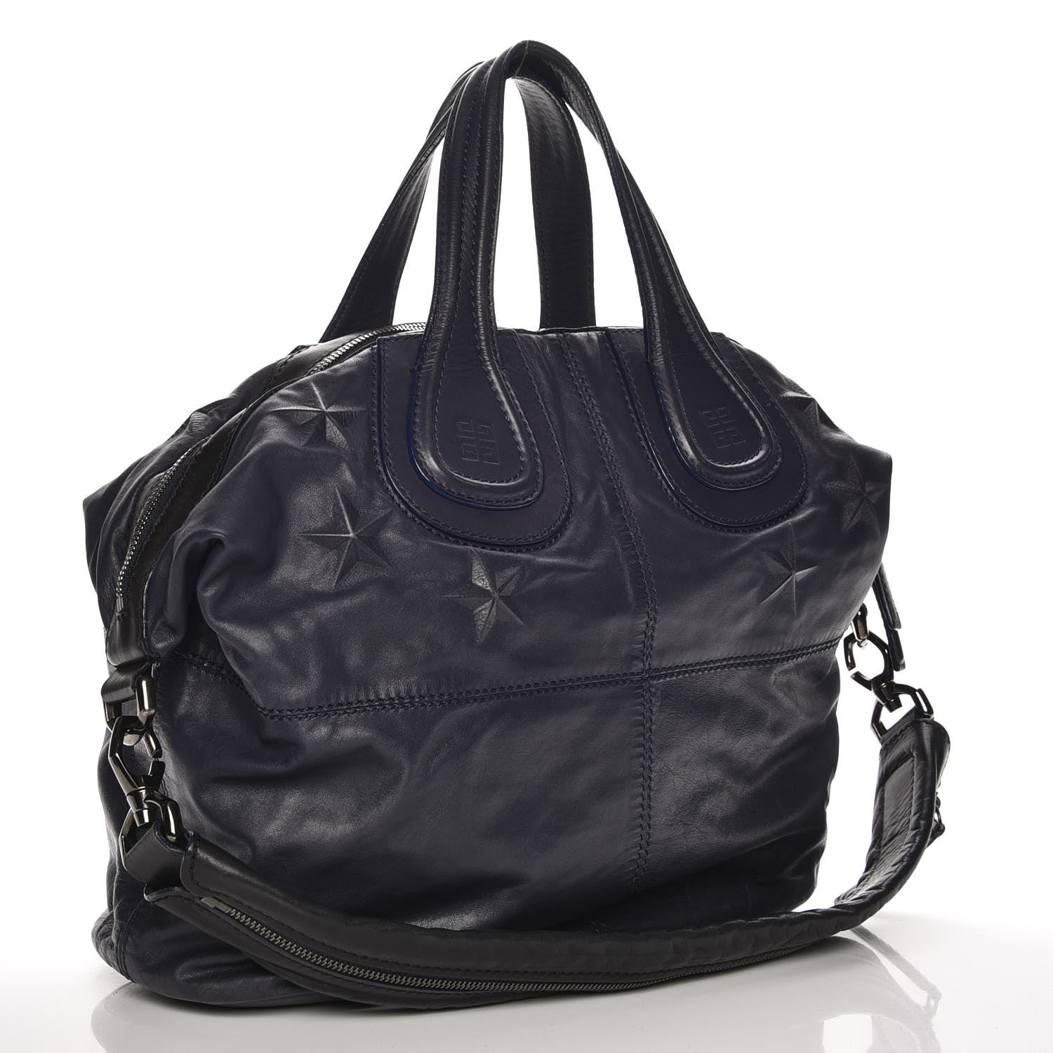 Givenchy Calfskin Star Embossed Studded Medium Nightingale Navy 4 of 8