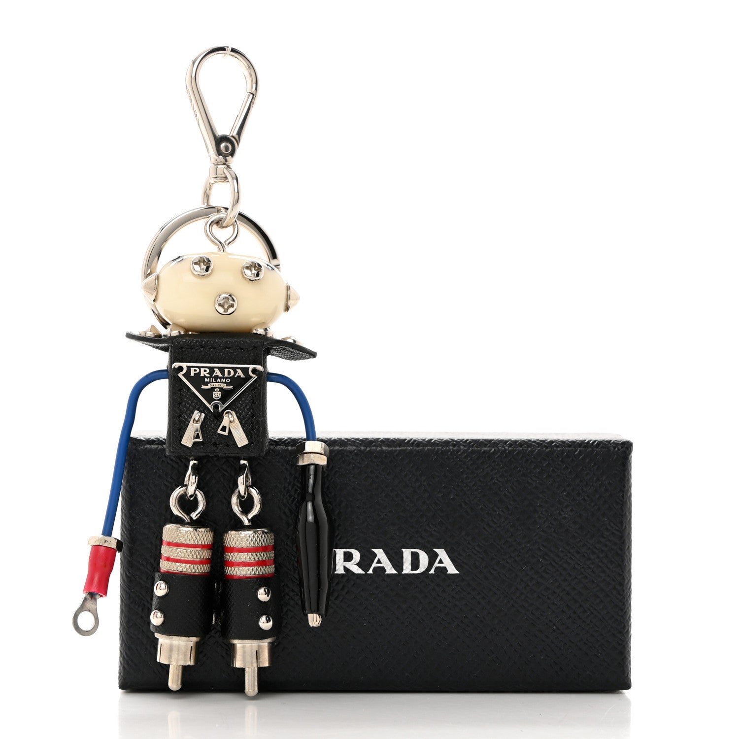 Prada Saffiano Edward Robot Trick Keychain 4 of 4
