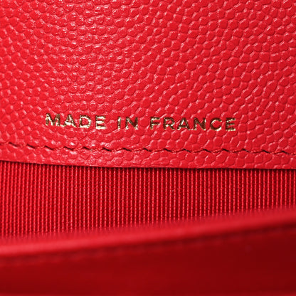 Chanel Caviar Quilted Large Gusset Flap Wallet Red 11 of 17