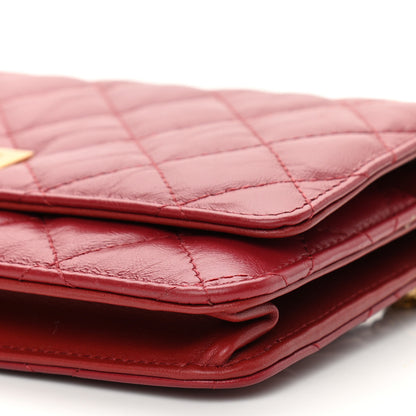 Chanel Aged Calfskin Quilted Reissue Wallet On Chain WOC Red 11 of 13