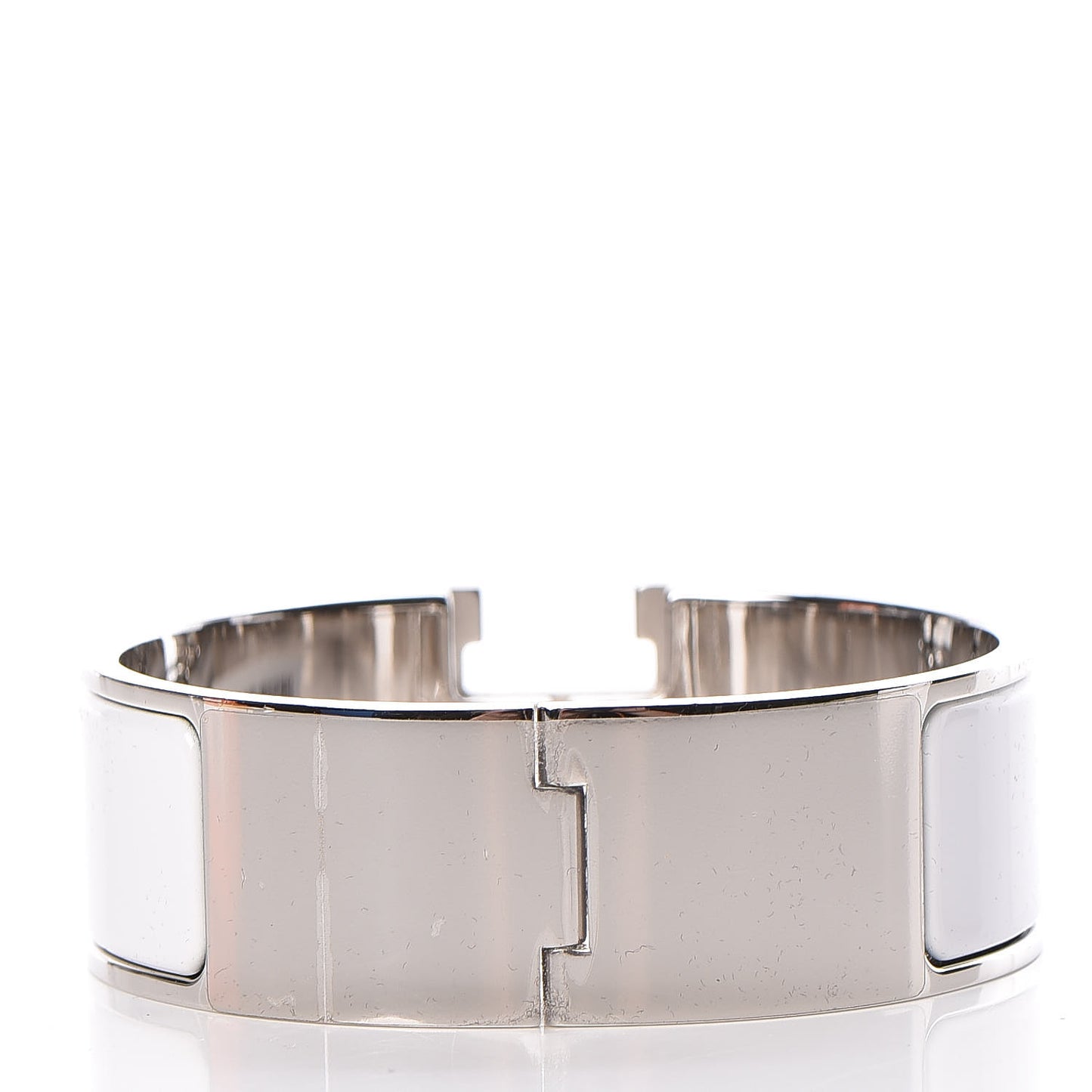 Enamel Wide Clic Clac H Bracelet PM White