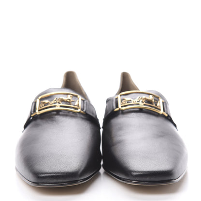 Hermes Goatskin Womens Time Loafers 37.5 Black 2 of 9