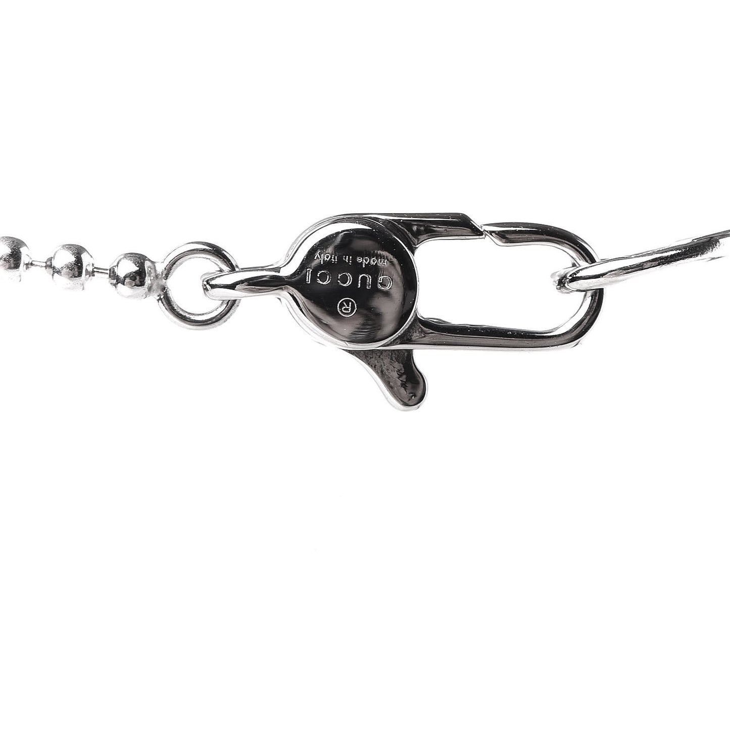 18K White Gold Diamond Running GG Pendant Necklace