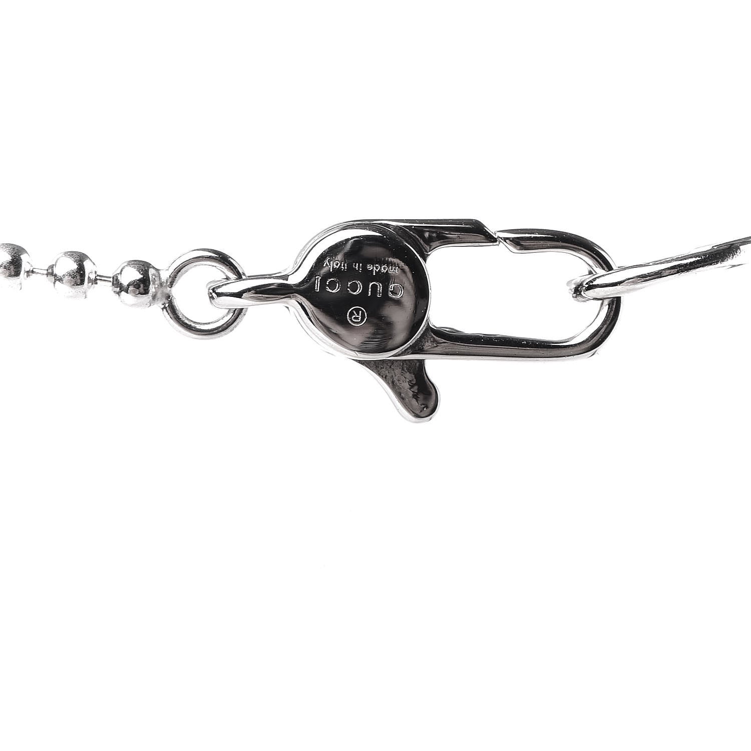 Gucci 18K White Gold Diamond Running GG Pendant Necklace 5 of 7