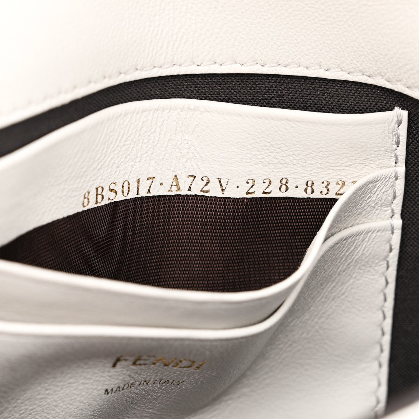 Nappa FF 1974 Embossed Mini Baguette White