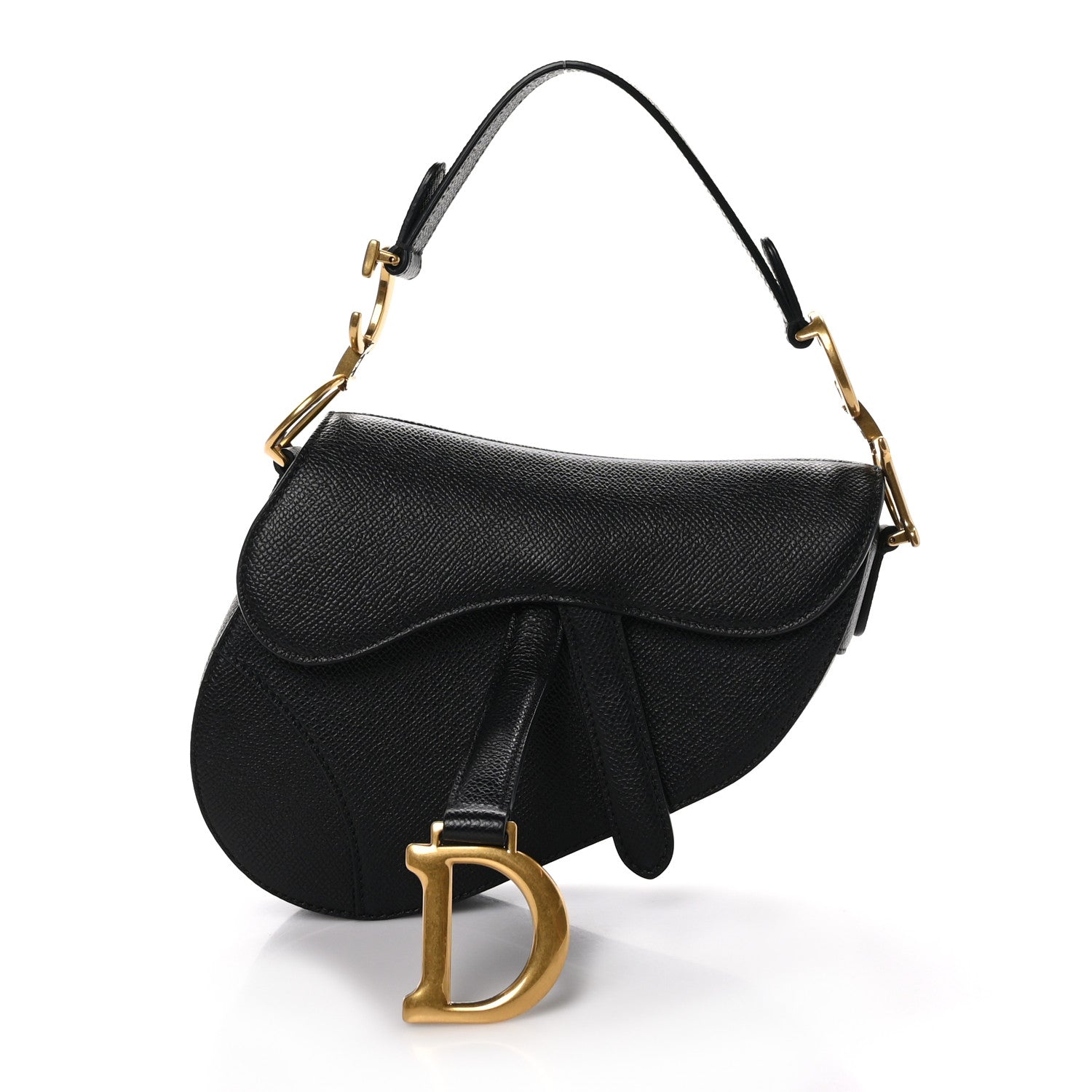 Christian Dior Grained Calfskin Saddle Bag Black 1 of 9