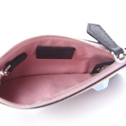 Fendi Vitello Elite Century Hypnoteyes Studded Coin Pouch Key Case Bubblegum Multicolor 5 of 8