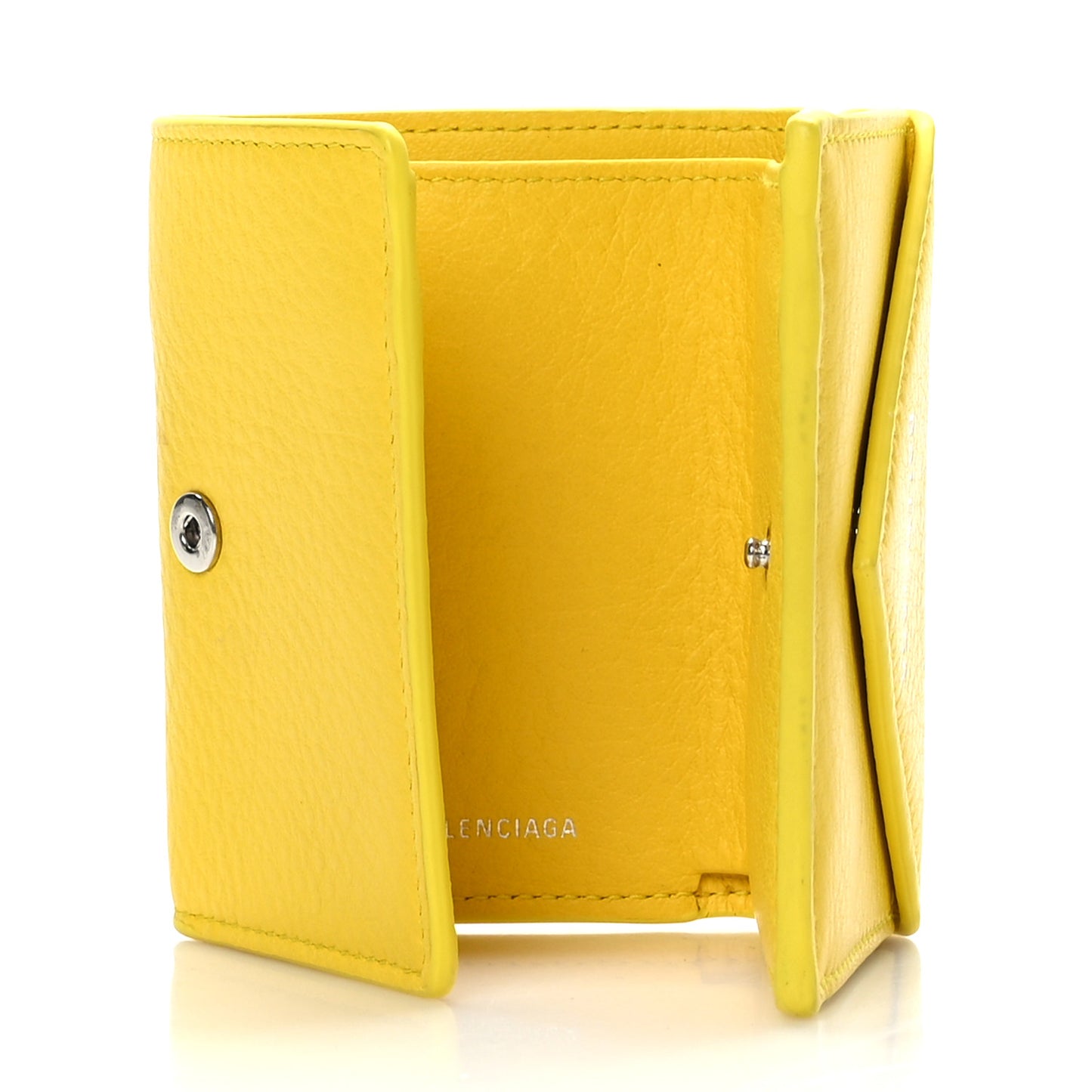 Smooth Calfskin Mini Papier Wallet Jaune Soleil
