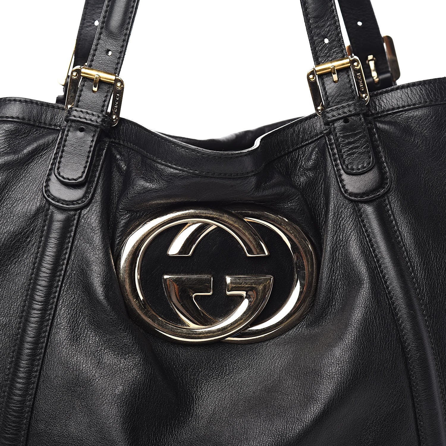 Gucci Calfskin Large Britt Shoulder Bag Black 14 of 14
