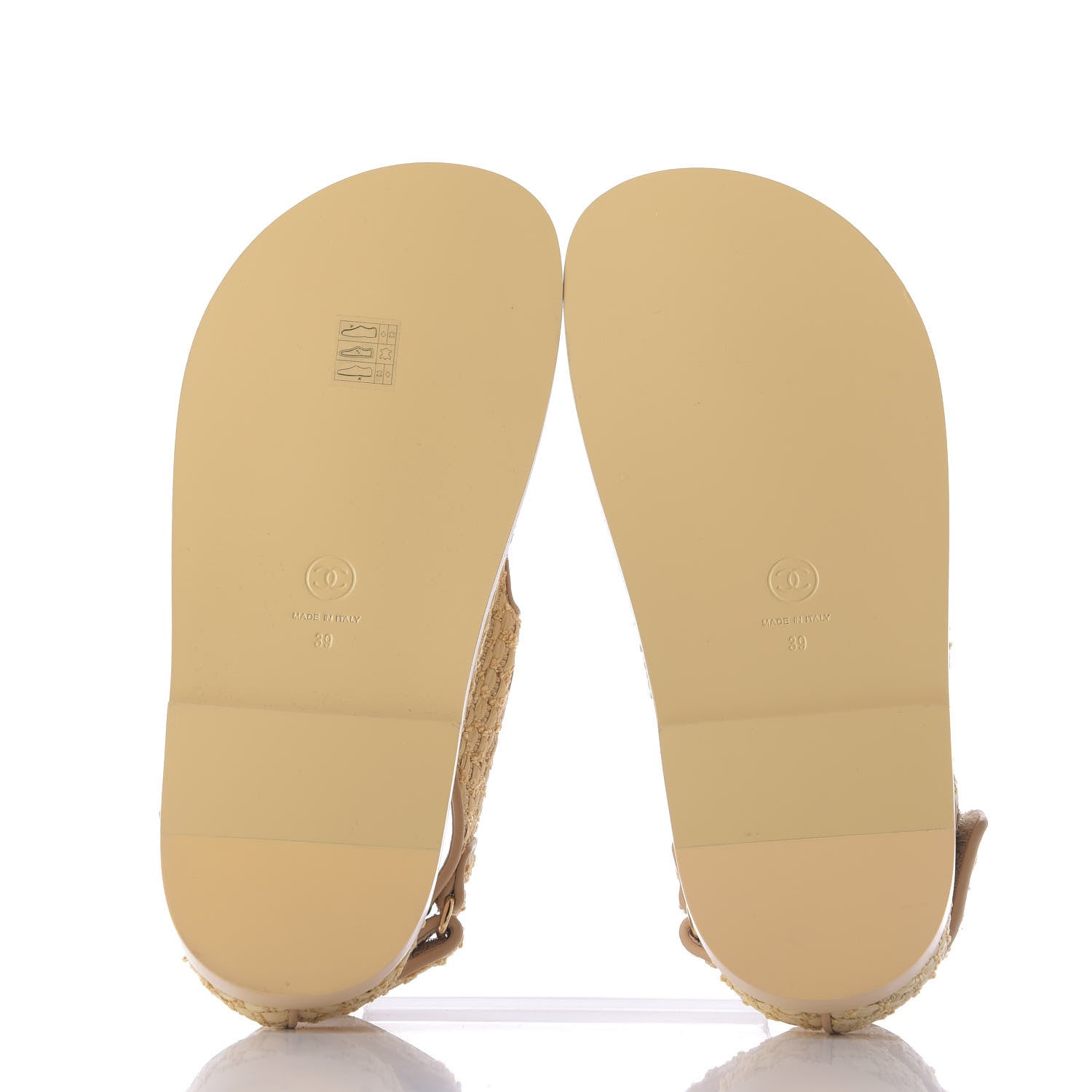 Chanel Braided Fabric Velcro Dad Sandals 39 Beige 5 of 13