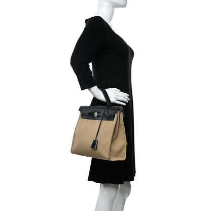 Hermes Vache Hunter Toile Herbag Zip 31 PM Trench Bleu Indigo 2 of 21