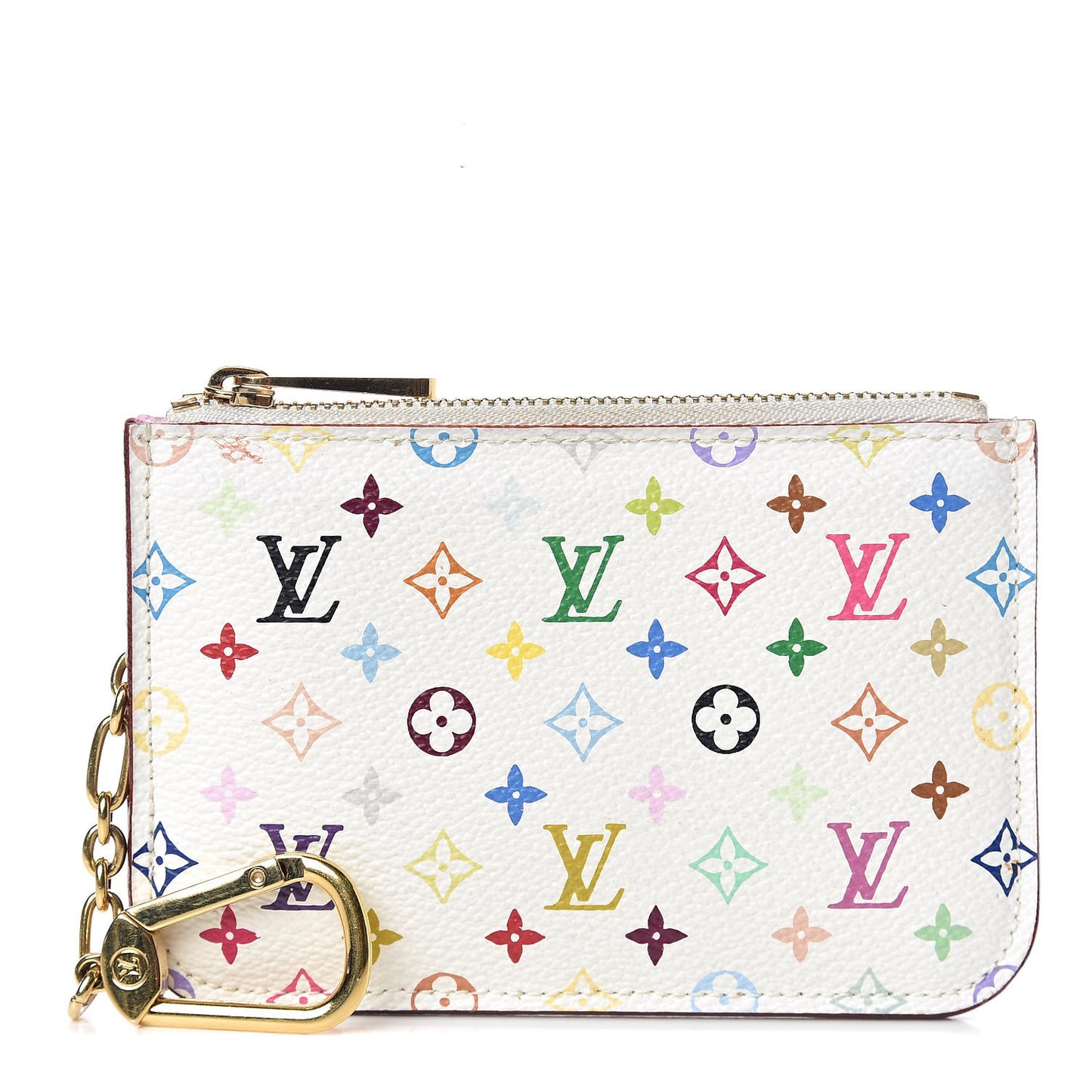 Monogram Multicolor Key Pouch White Litchi