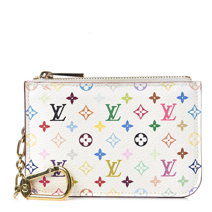 Louis Vuitton Monogram Multicolor Key Pouch White Litchi 1 of 8